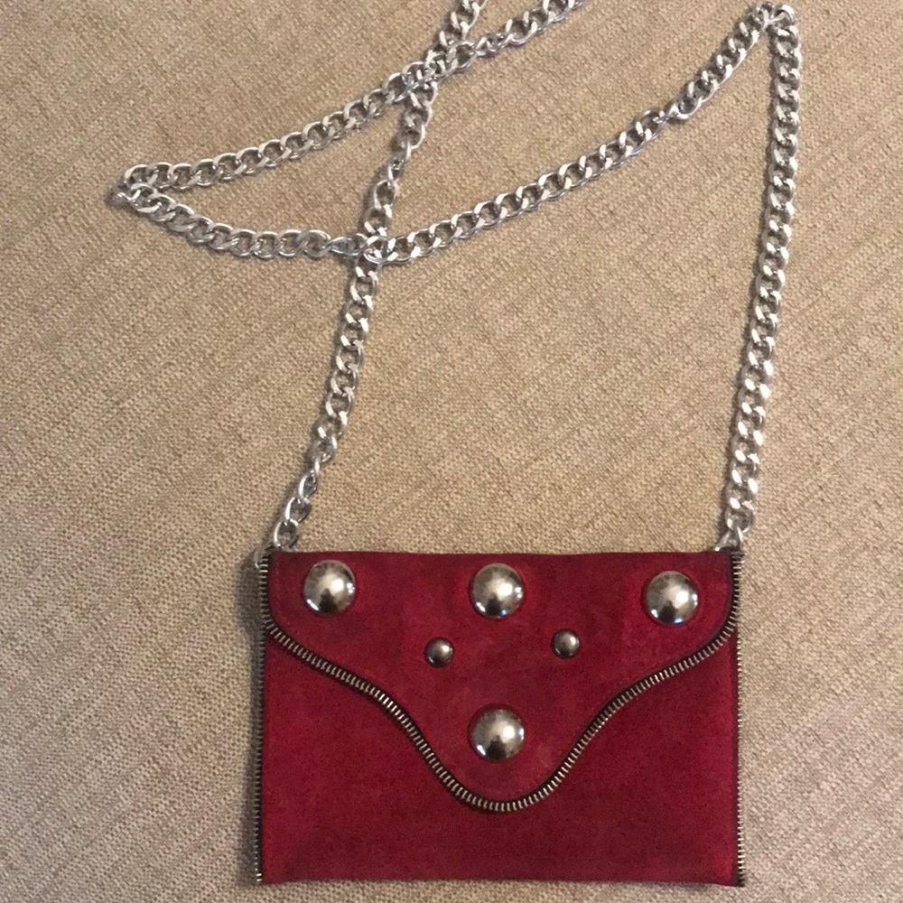 Pink suede Crossbody bag